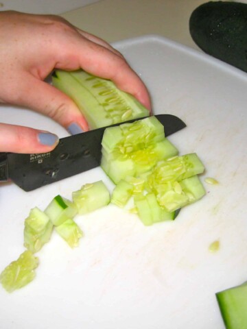 How to Dice a Cucumber - Charleston Crafted