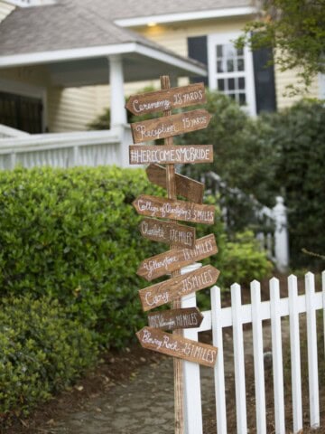 Directional arrows wedding sign