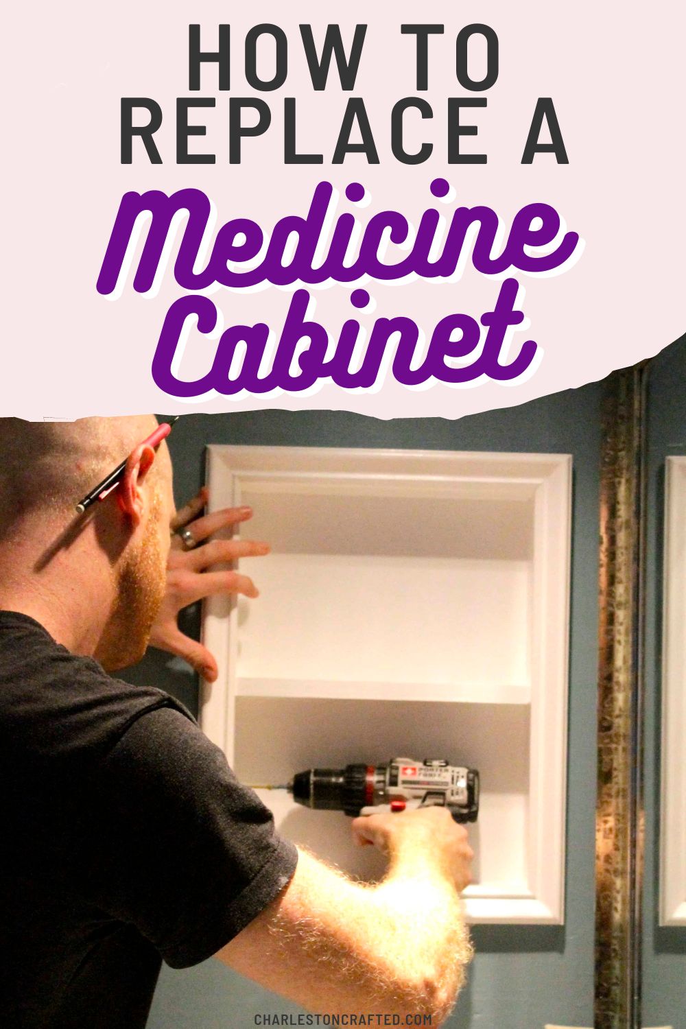 Converted metal medicine cabinet into open shelves I was literally  just asking my brother the oth…