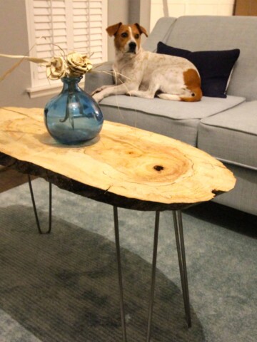 DIY Live Edge Wood Slab Coffee Table via Amazon The Lumber Shack - Charleston Crafted