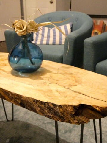 DIY Live Edge Wood Slab Coffee Table via Amazon The Lumber Shack - Charleston Crafted