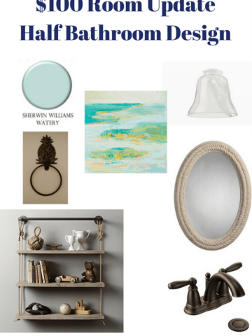 Half Bathroom Mood Board Design - Charleston Crafted