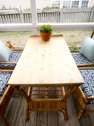 An Inexpensive Alternative to a Glass Tabletop on an Outdoor Table - Charleston Crafted