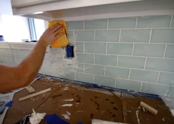 How to Hang a Tile Bar Glass Subway Tile Kitchen Backsplash