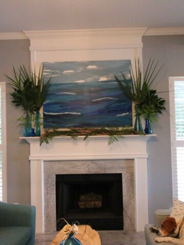 Tropical Summer Palm Leaf Mantel - Charleston Crafted