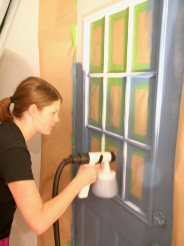 How To Paint an Exterior Door With a Paint Sprayer - Charleston Crafted