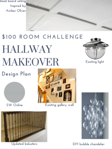 $100 Challenge: Hallway Makeover Design Plan via Charleston Crafted