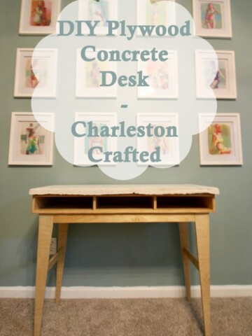 DIY Plywood Concrete Desk - Charleston Crafted