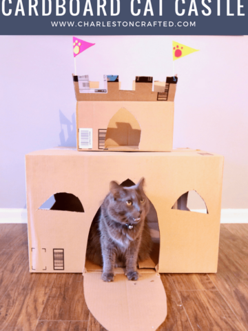 How to Build a DIY Cardboard Cat Castle via Charleston Crafted