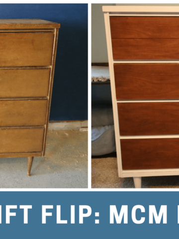 Thrift Flip: $70 Mid Century Modern Dresser Makeover via Charleston Crafted