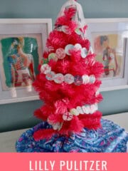 DIY Lilly Pulitzer Pink Christmas Tree via Charleston Crafted