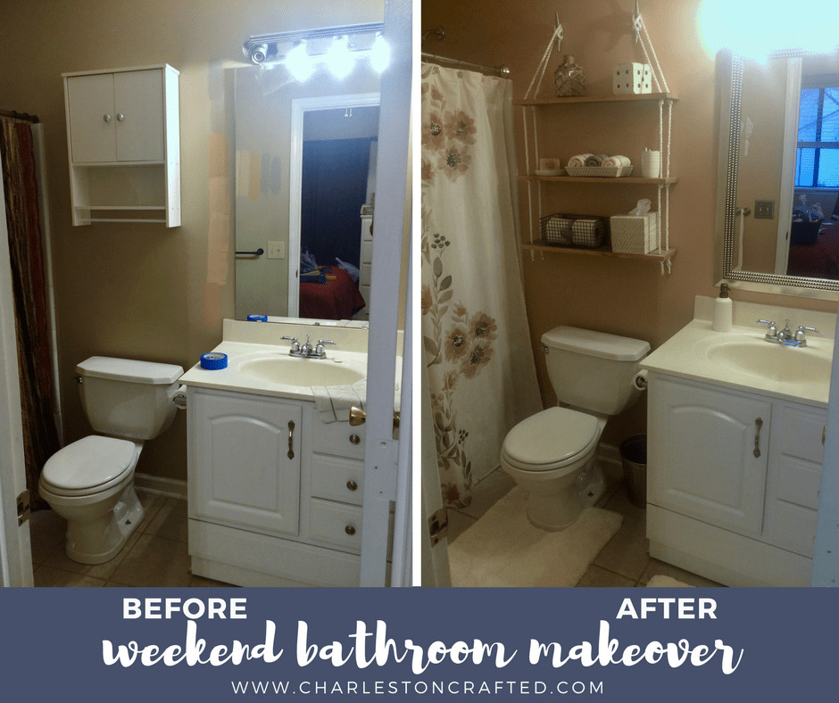 Two Day Bathroom Makeover  via Charleston Crafted