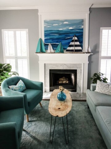 Driftwood Sailboat Coastal Mantel via Charleston Crafted