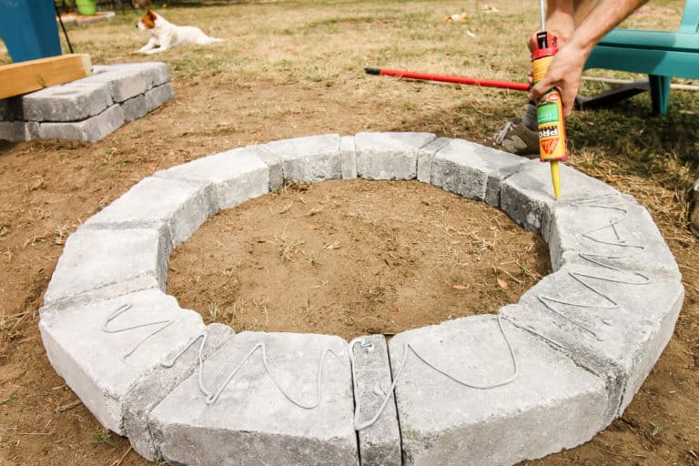 Our Hardscape Benches + Fire Pit with The Home Depot