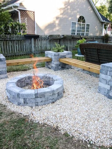 Our Hardscape Benches + Fire Pit with the Home Depot via Charleston Crafted