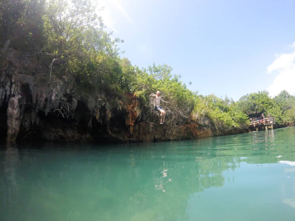 Cliff Jumping at The Blue Hole