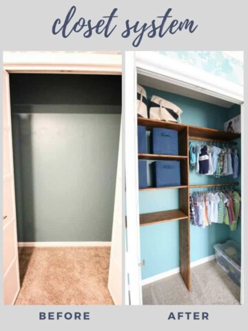 Nursery Closet System via Charleston Crafted Before and After