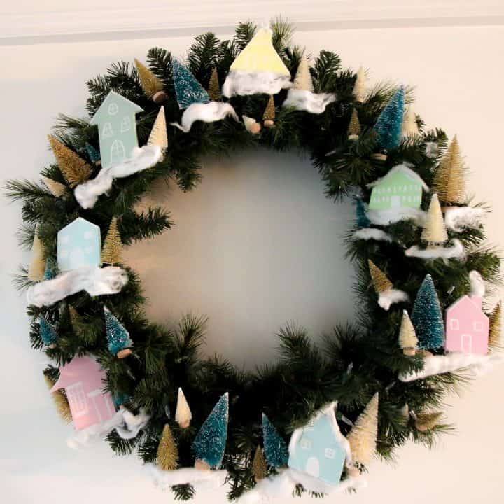 DIY Bottle Brush Tree Wreath - Design Improvised