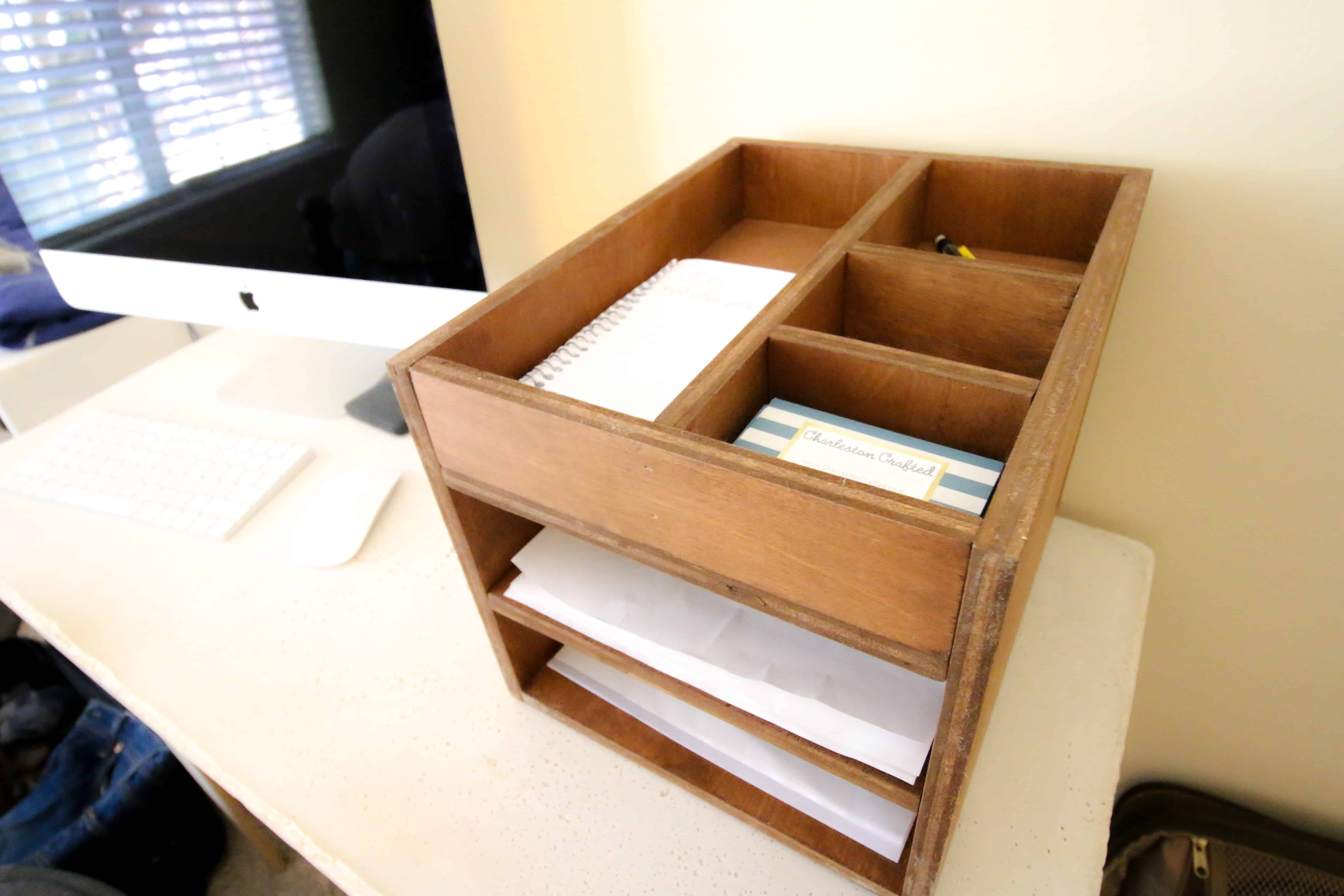 Wood Desk Organizer, Office Desk Accessories by Plywood Project
