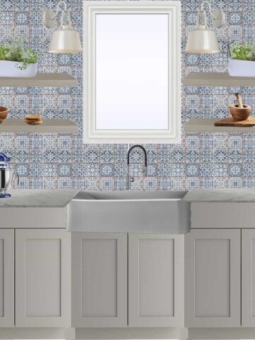 Blanco Mood Board - Blue and white kitchen