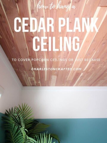 how to hang a cedar plank ceiling over a popcorn ceiling