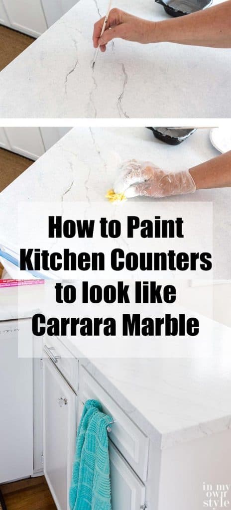 15 Inexpensive DIY Countertop Ideas For 2024   How To Paint Kitchen Counters To Look Like White Carrara Marble 464x1024 