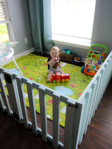 DIY Wood Baby Playpen