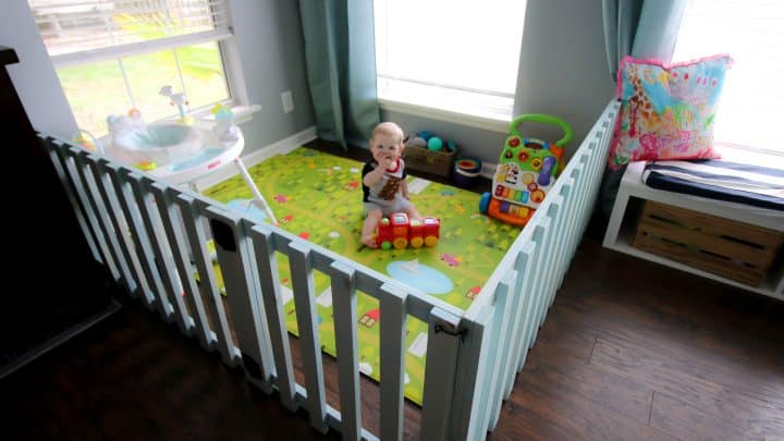 Wooden 2024 baby pen