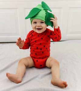 DIY Strawberry Costume for a Baby