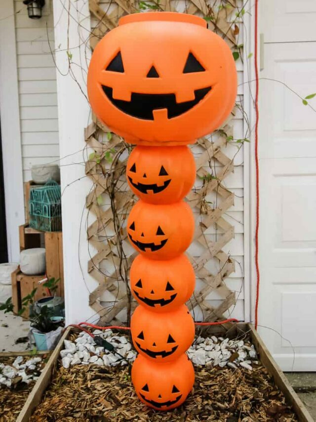 how to make a pumpkin topiary for halloween yard decor