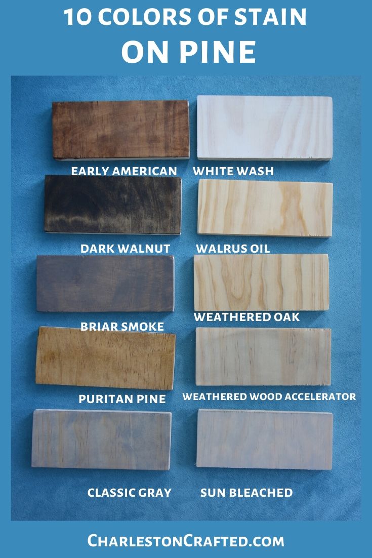 10 Colors Of Stain On Pine 
