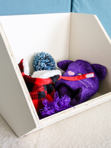 Staged simple wooden bin