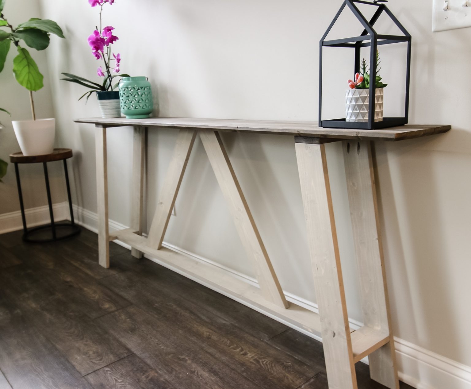 diy console table from kitchen cabinets
