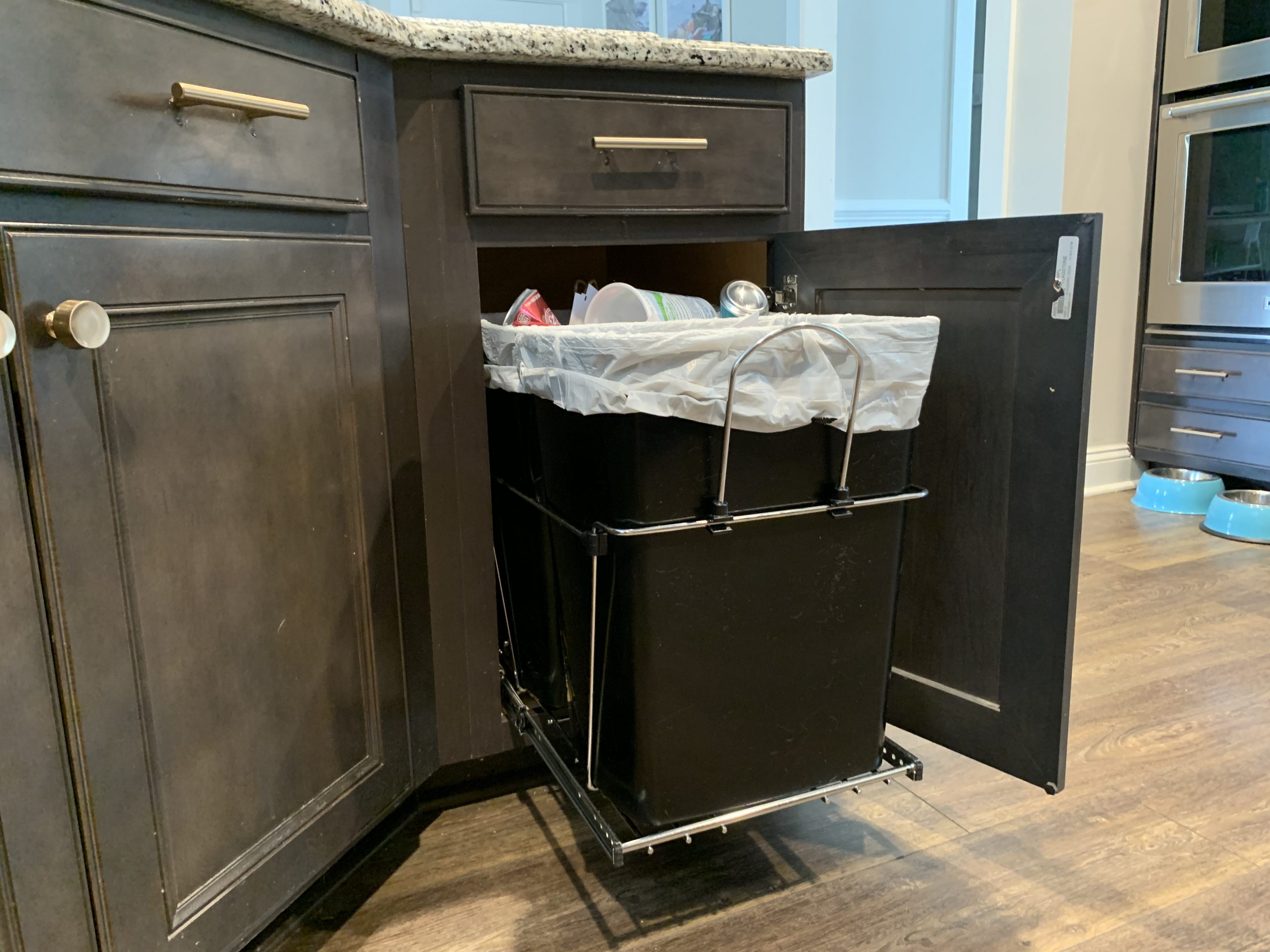 how to install a rev-a-shelf pull out cabinet trash can