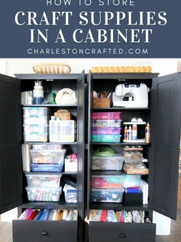 how to store craft supplies in a cabinet