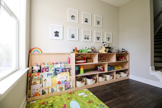 DIY Montessori toy shelf- with PDF plans