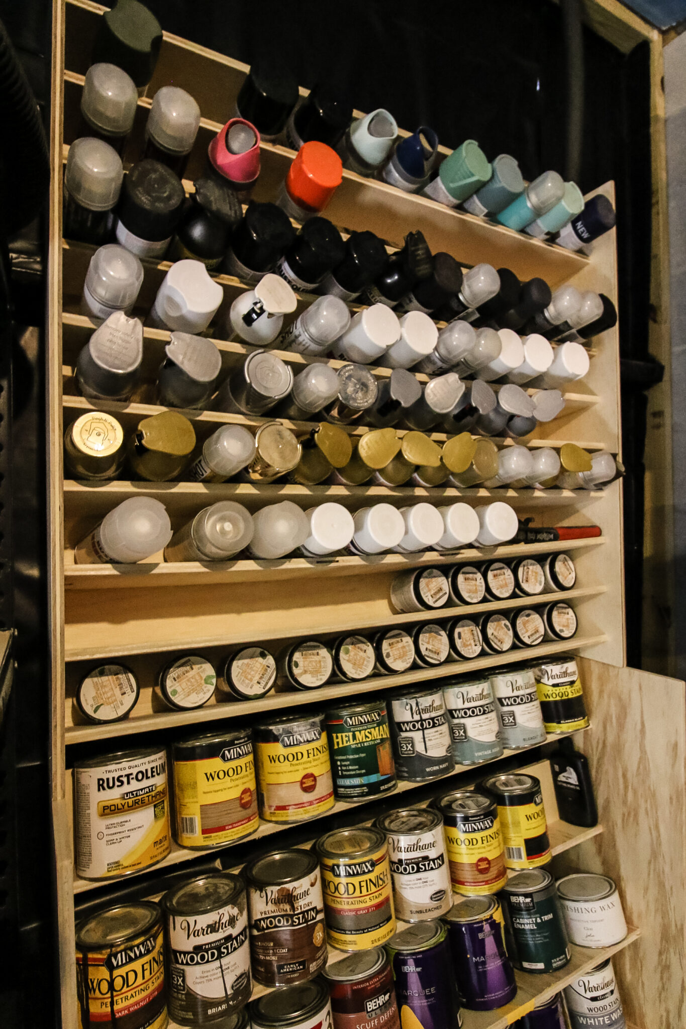 DIY spray paint storage rack