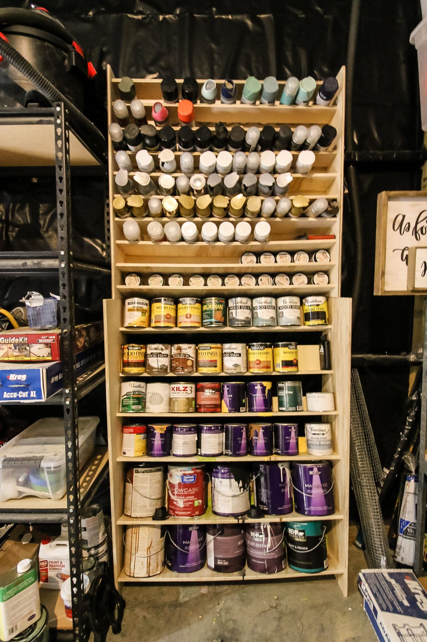 DIY spray paint storage rack