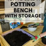 Potting bench with hidden storage - Charleston Crafted