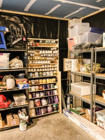 Garage storage and spray paint storage rack