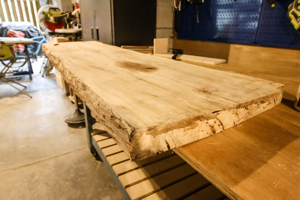 How to Stain a Live Edge Shelf