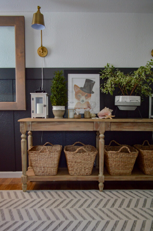 Black Board And Batten Entryway At The Little Cottage Summer 2020 BHG Www.foxhollowcottage.com DIY Home Decorating Improvemnt Ideas 69 638x960 