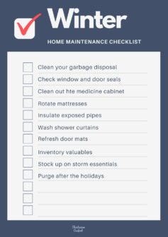 Winter Home Maintenance Checklist - FREE Printable PDF