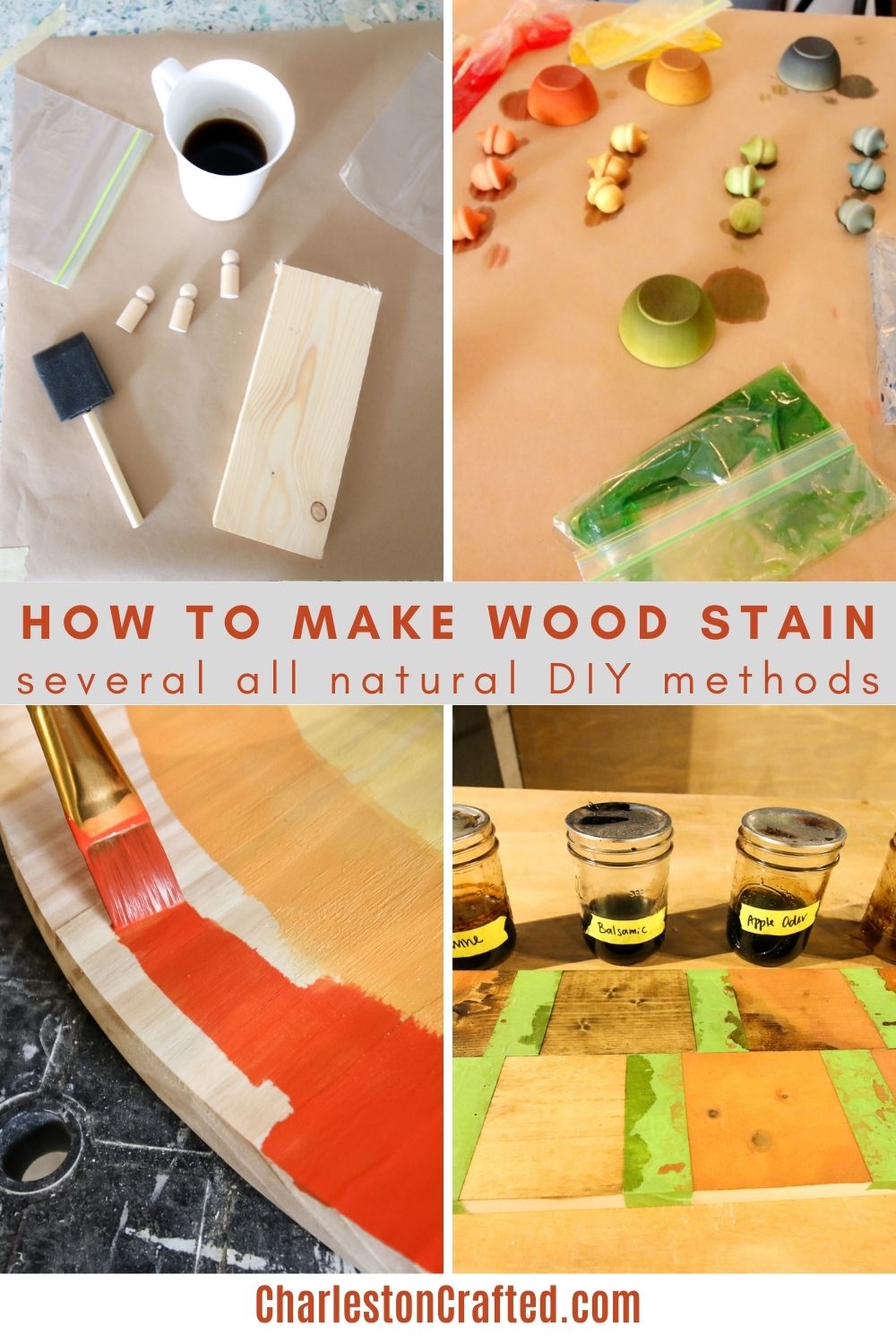 Use any color Craft Paint as wood stain!  Staining wood, Diy wood stain,  Painted wood crafts