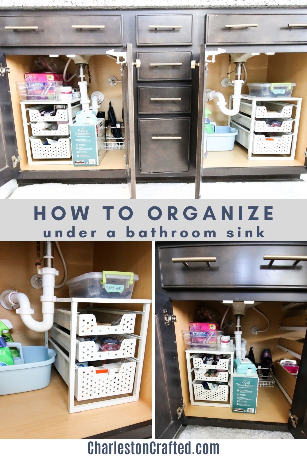 Under-Sink Storage Solutions That Will Get and Keep You Organized  Small bathroom  storage, Diy bathroom storage, Pedestal sink storage