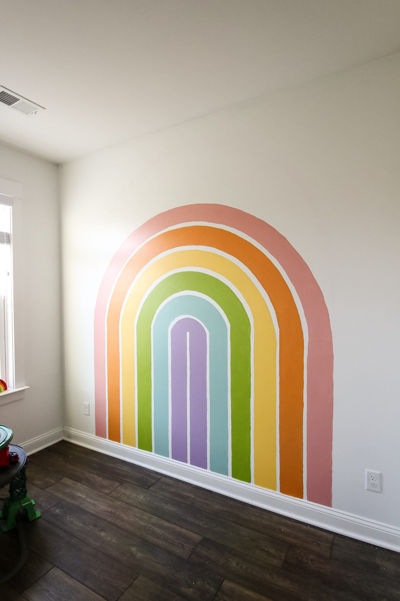 How to paint a rainbow mural