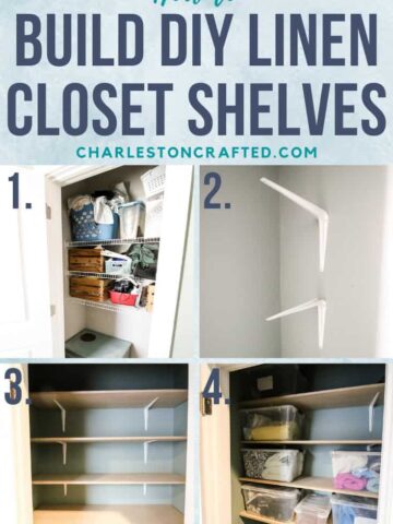 How to build DIY linen closet shelves - Charleston Crafted