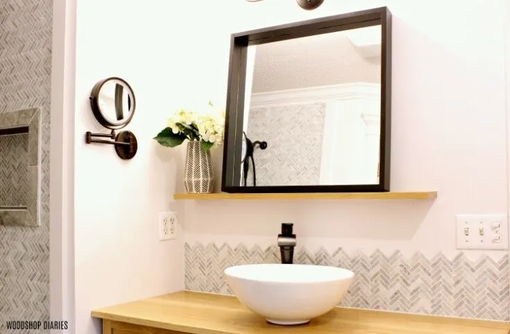 DIY Floating Mirror--{A Simple 2x4 Project to Transform Your