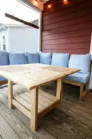 DIY square outdoor dining table