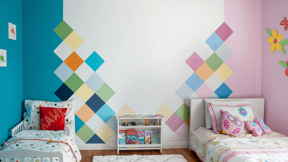 14 Creative Kids Room Accent Wall Ideas   Colorful Accent Wall Kids Room Anikas DIY Life SM 1200x675 